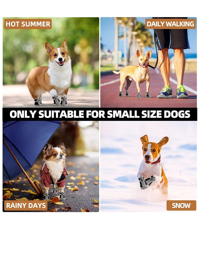 سيوسي الكلب أحذية 4 قطعة رقم 1 المضادة للانزلاق والتهوية للماء الكلب أحذية مناسبة لأنّ صغيرة الحجم الكلب المشي لمسافات طويلة أحذية الكلب المخلب حامي - Image 3