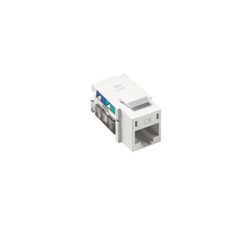 Lutron CON1PC6WH Claro 8Conductor Telephone Jack White