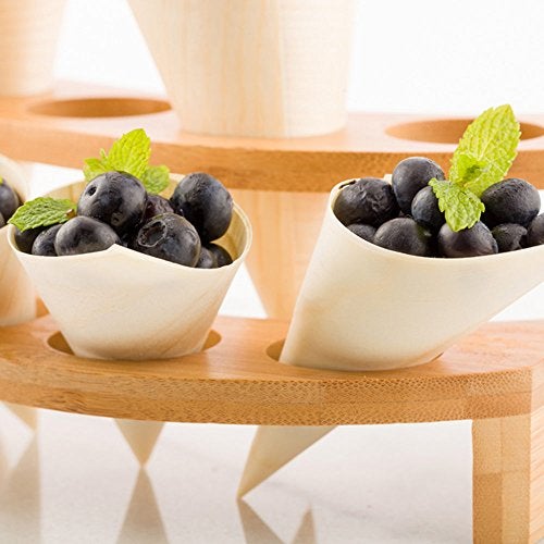 Restaurantware 5 Inch Food Cones 200 Sustainalbe Serving Cones - Durable For Appetizers And Charcuterie Pinewood Disposable Cones Holds Wedding Confetti And Petals - Image 3