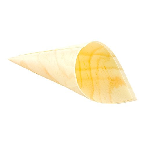Restaurantware 5 Inch Food Cones 200 Sustainalbe Serving Cones - Durable For Appetizers And Charcuterie Pinewood Disposable Cones Holds Wedding Confetti And Petals - Image 2