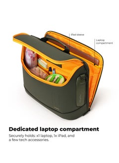 Mokobara MOKOBARA The Transit Briefcase Vegan Leather & Nylon 15L Laptop Crossbody Messenger Bag for Men & Women (Homegrown Sunray)  - Image 4