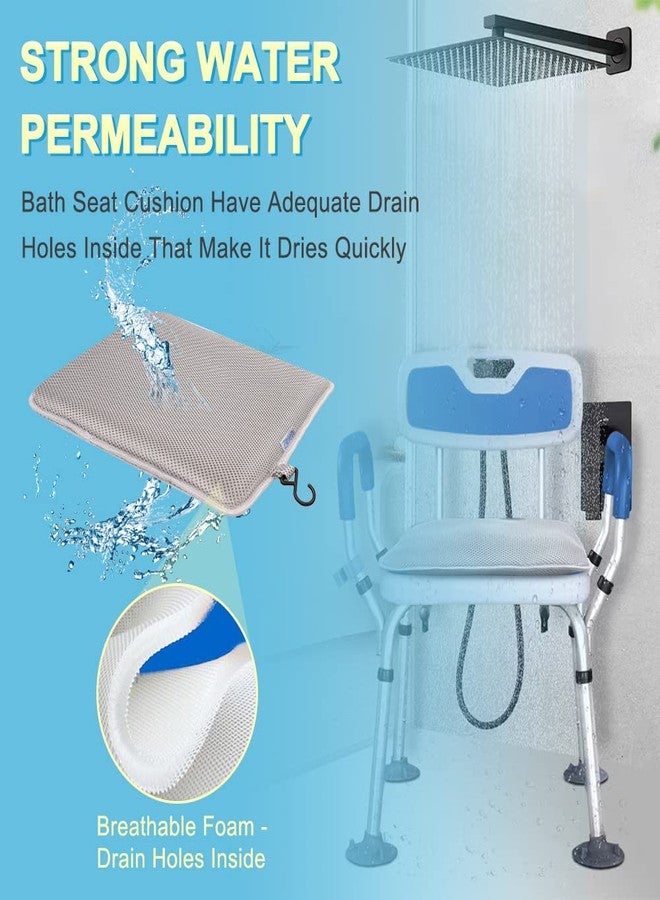 Zelen Shower Seat Cushion for Inside Shower, Bath Seat Mat Cushion Shower Chair Pad for Elderly Seniors, Bath Chair Pad Shower Bench Pillow Bathtub Cushion Tub Seats for Butt Sitting - Image 2