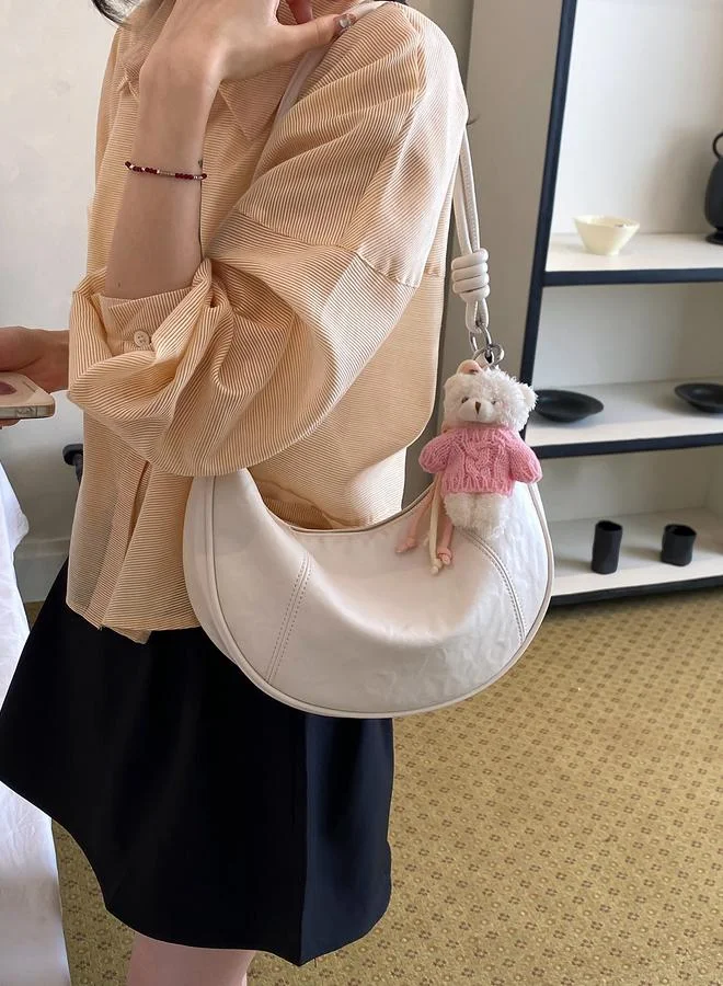 تايك تو White Shoulder Bag with Charm Detail