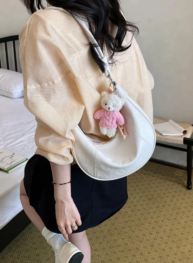 تايك تو White Shoulder Bag with Charm Detail