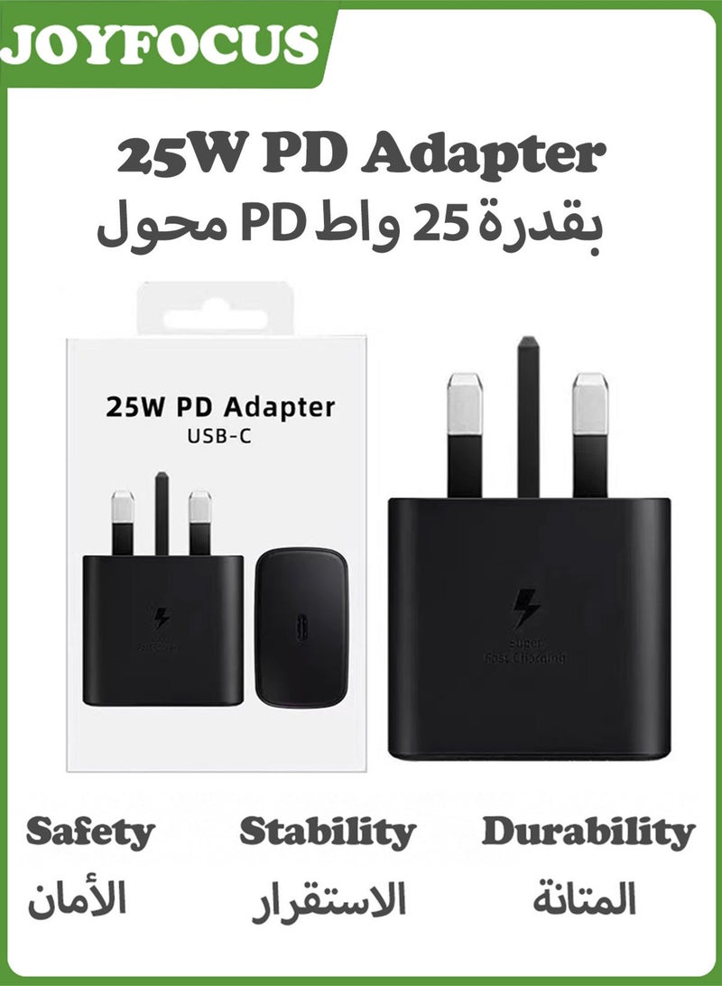 جوي فوكس شاحن سريع لرأس الشاحن بقدرة 25 واط، S23 Ultra، S23 Plus، S23، S22 Ultra، S22، S21 Ultra، S21، S21، A54، A53، A52، A32 - Image 1