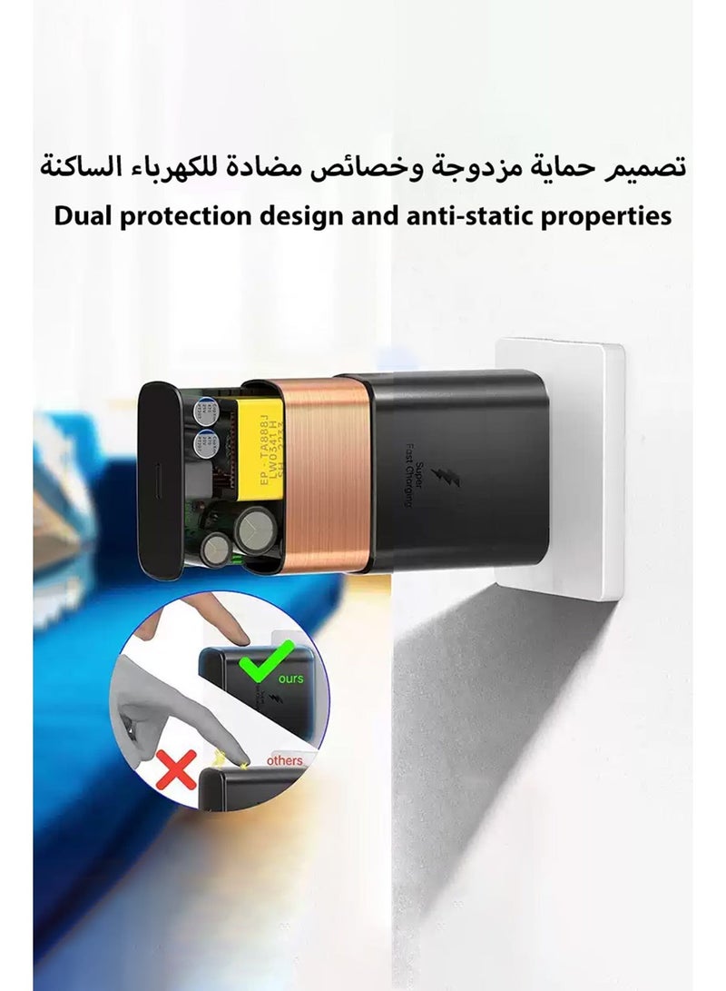 جوي فوكس شاحن سريع لرأس الشاحن بقدرة 25 واط، S23 Ultra، S23 Plus، S23، S22 Ultra، S22، S21 Ultra، S21، S21، A54، A53، A52، A32 - Image 2