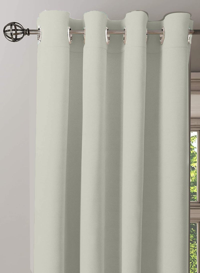 Amali 2 Blackout curtains for living room Decor or bedroom window noise reduction and light blocking with 16 Grommets in 2 panels long 274cm and 127cm in width Pearl Grey