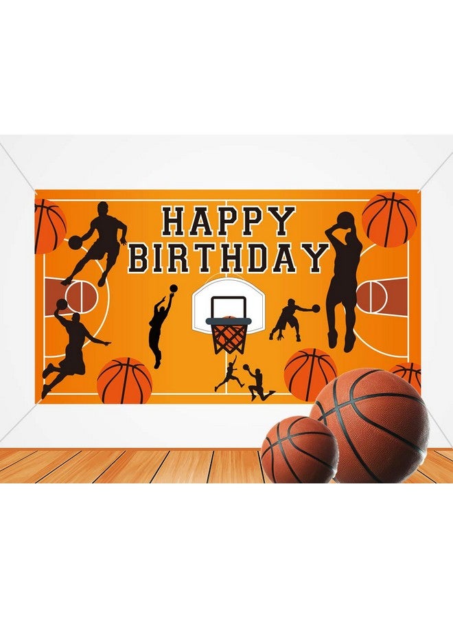 كوبا بلاي لافتة حفلات بطابع كرة السلة ورياضة كرة السلة وحفلات استقبال المولود الجديد وحفلات أعياد الميلاد ومستلزمات حفلات أعياد الميلاد وديكورات الحائط في الأماكن المغلقة/الخارجية (70 × 40) - Image 1