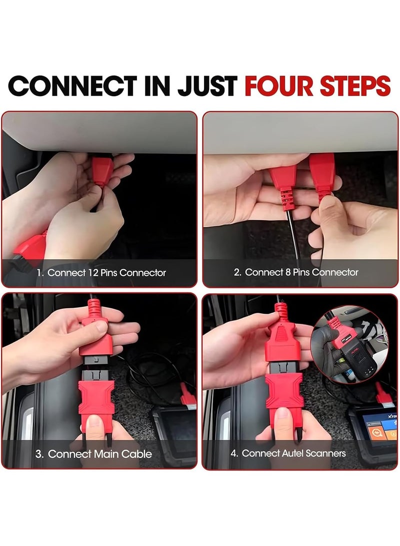 Car Cable Adaptor for 12+8 Programming Cable Connector, Vehicle OBD2 Diagnostic Wire Connector, Auto Bypass Gateway Protocol Cable for Maxisys Elite MS905 MS906 MS906BT MS906S MS908 - Image 5