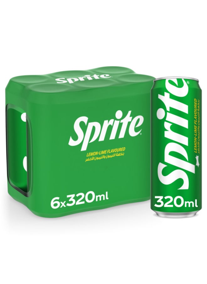 Sprite Regular Lemon Lime Flavored Carbonated Soft Drink Cans 6 x 320ml  - Image 2