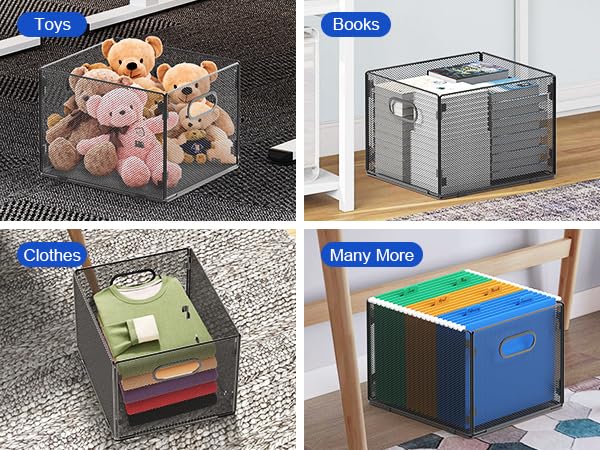 Samstar 2 Pack Hanging File Organizer, Mesh File Folder Box Filing Box File Cabinet Organizer Storage Boxes, Letter Size - Image 5