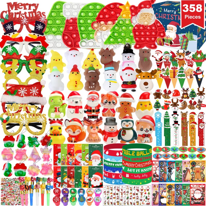 PLOUGVI 358PCS Christmas Party Favors Supplies Decoration Goodie Bag Pinata Stocking Stuffers Bulk Treasure Box Toy for Classroom Rewards Advent Calendar Stuff Filler Carnival Prizes Xmas Birthday Gifts - Image 3
