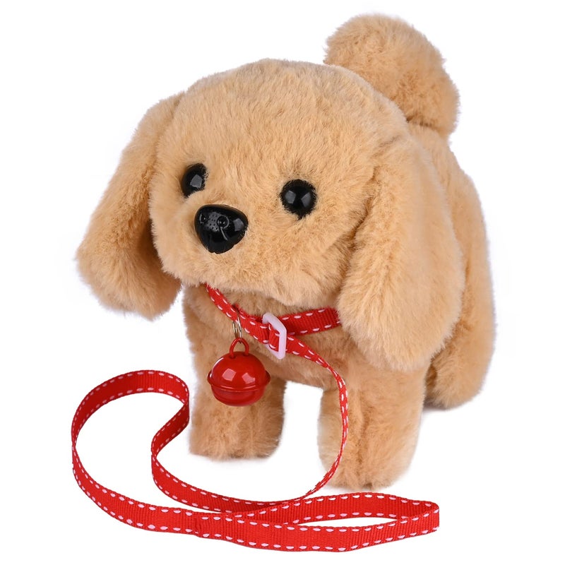 WorWoder Plush Golden Retriever Toy Puppy Electronic Interactive Pet Dog Walking Barking Tail Wagging Stretching Companion Animal for Kids Golden Dog - Image 2