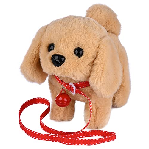 WorWoder Plush Golden Retriever Toy Puppy Electronic Interactive Pet Dog Walking Barking Tail Wagging Stretching Companion Animal for Kids Golden Dog - Image 1