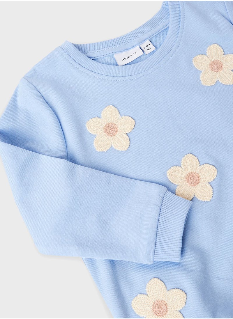 NAME IT Kids Flower Applique Sweatshirt  - Image 3