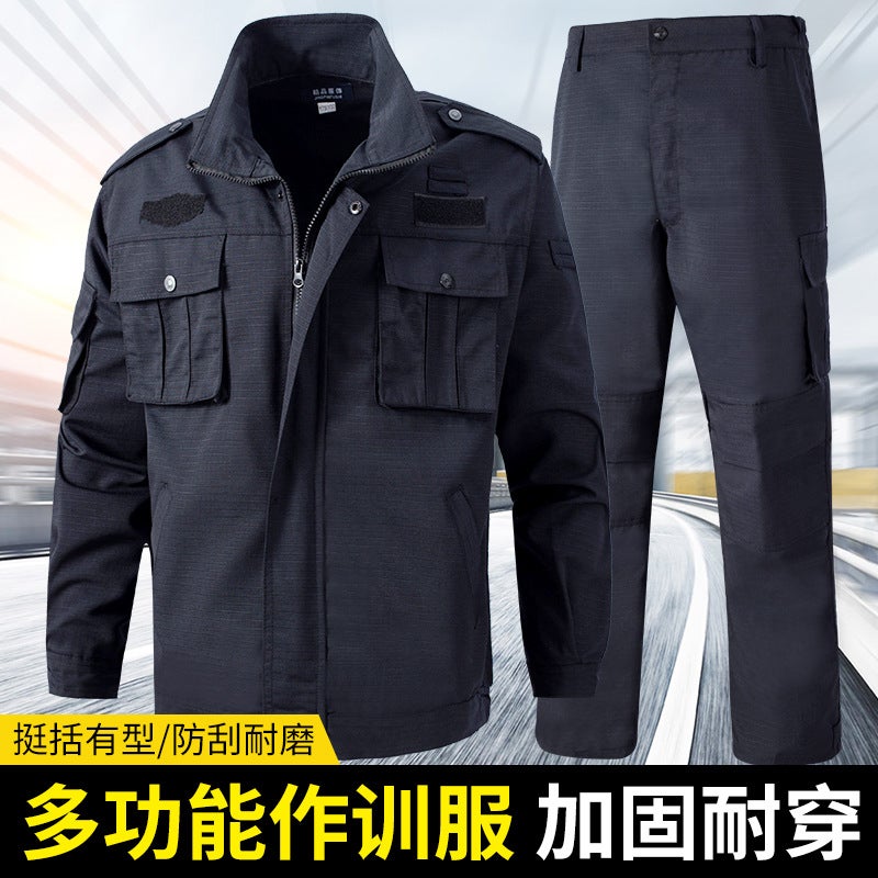 Mesh Training Clothes Black Security Clothing Men'S And Women'S Long Sleeve Suit Winter Work Clothes Security Training Clothes - Image 4