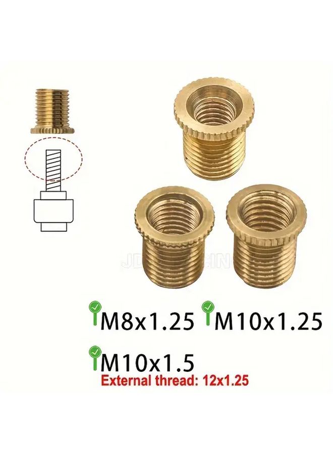Golden Universal Car Auto Gear Shift Knob Adapter M8 M10 M10 Thread 3 Piece Set - Image 4