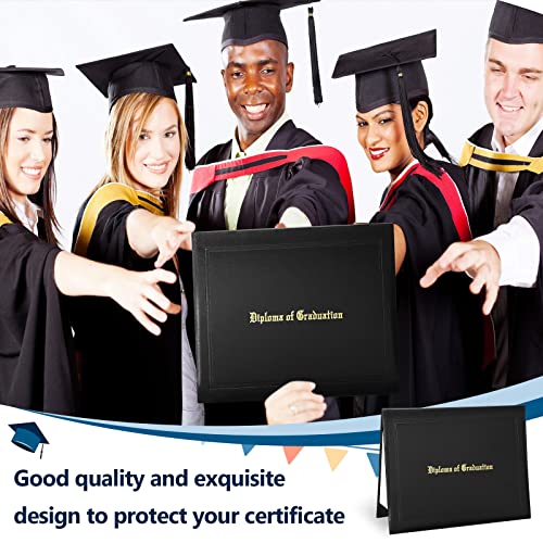 Jexine 6 Pack Graduation Diploma Cover 8.5 x 11 Inch Imprinted Certificate Covers Leatherette Diploma Holders for High School University Grad Days Graduation GED Folder(Black) - Image 5
