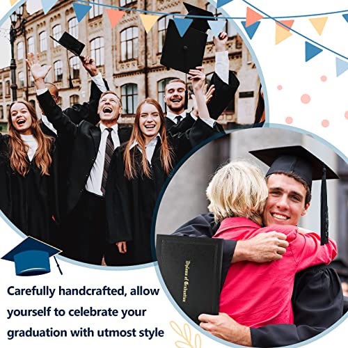 Jexine 6 Pack Graduation Diploma Cover 8.5 x 11 Inch Imprinted Certificate Covers Leatherette Diploma Holders for High School University Grad Days Graduation GED Folder(Black) - Image 3