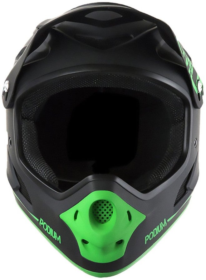 Demon United Podium Full Face Helmet Black/Green Lrg - Image 3