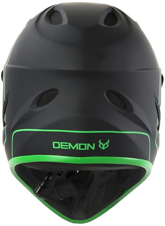 Demon United Podium Full Face Helmet Black/Green Lrg - Image 4