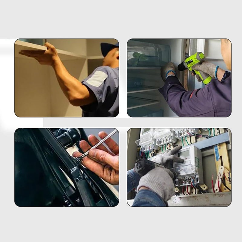 مجموعة من 6 قطع من رؤوس مفكات البراغي المغناطيسية لأعمال النجارة والنجارة وصيانة السيارات - Image 5