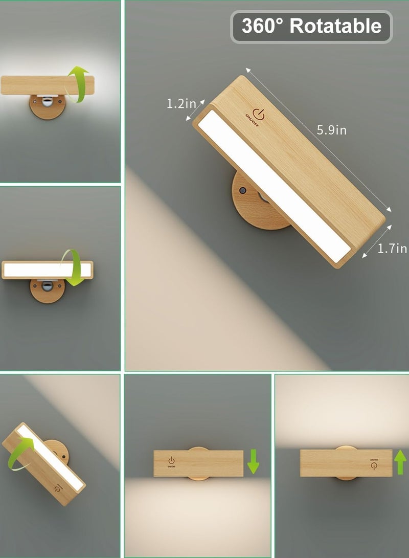 general Wall Sconces Set of 2,Battery Operated Wall Sconce with Remote,Wall Lights for Bedroom Wireless, Rotatable Cordless Wall Lamp with 3 Color Temperature for Bedroom,Living Room,Bedside Reading - Image 2