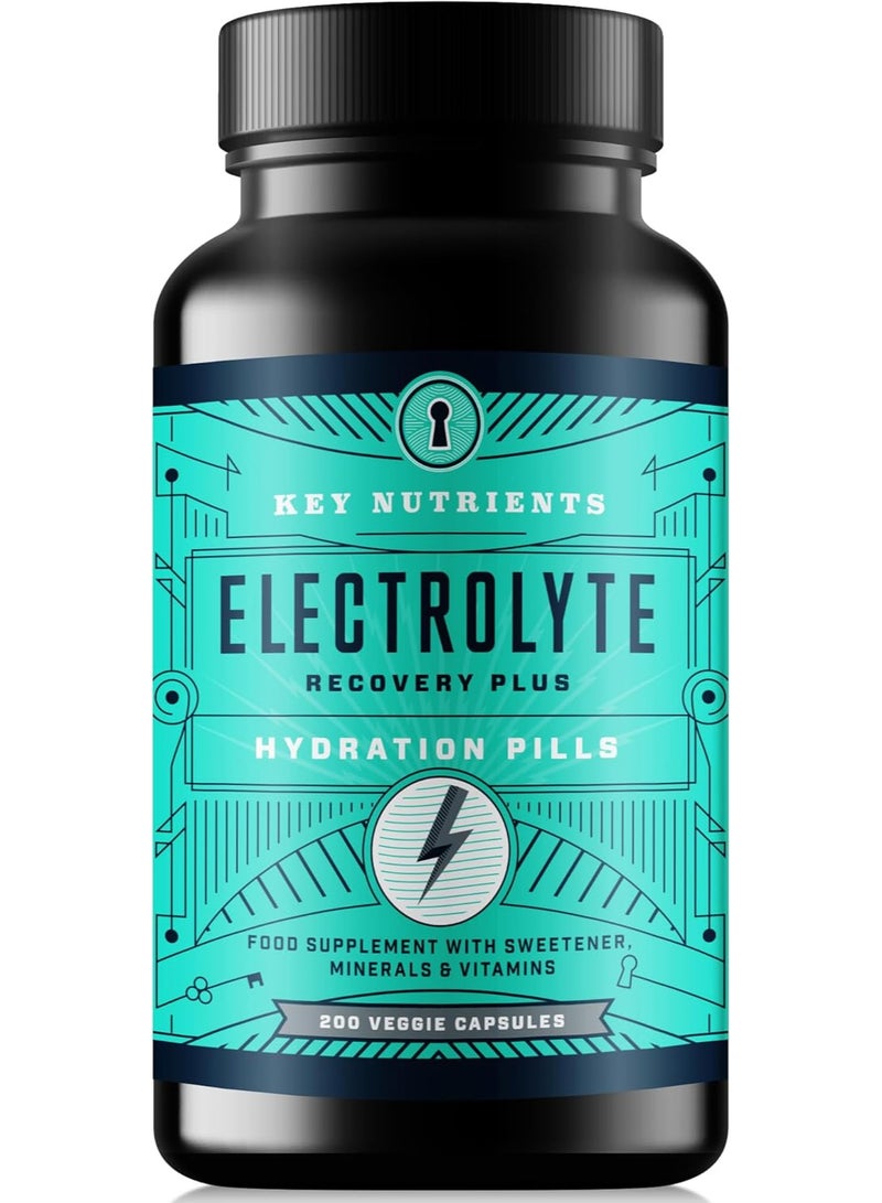 KEY NUTRIENTS Electrolyte Tablets, 200 Capsules, Salt for Dehydration, Fasting Electrolytes- Salt Pills with Electrolytes, No Sugar, Gluten Free Hydration Tablets Made in USA - Image 1