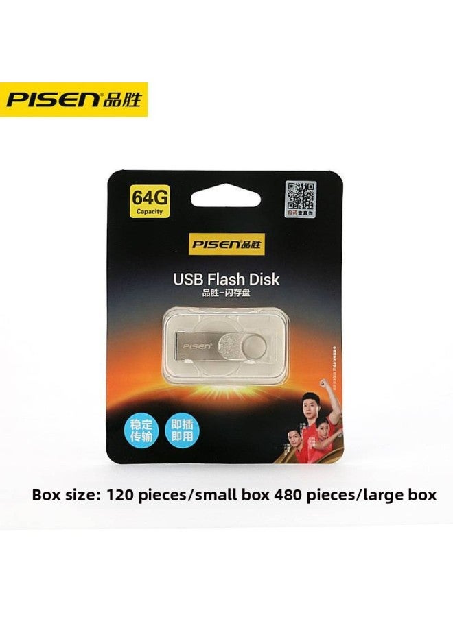 Pinsheng USB Flash Disk 64G Lettering 16 G3.0 Creative Metal USB Flash Drive Gift Car High-speed Office Large Capacity-Color:Titanium Empty Silver-Capacity:64G