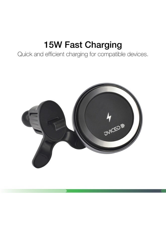 DVICED Magsafe wireless car mount charger 15W - Black - Image 3