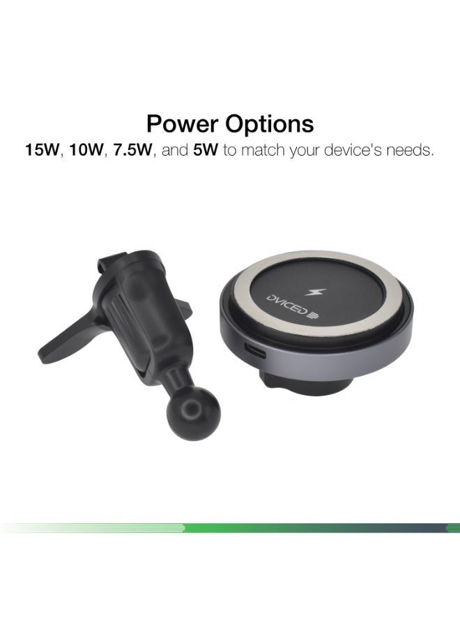 DVICED Magsafe wireless car mount charger 15W - Black - Image 4