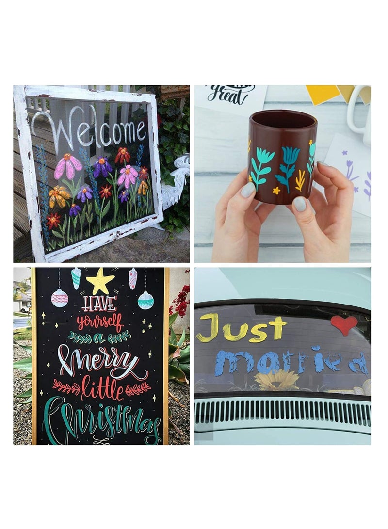 SOLARAE Chalk Markers for Blackboard Signs 8 Colour Pastel Chalk Pens for Chalkboard Erasable 6mm Chalk Markers for Display Windows Glass Bistro Mirror Craft Kids Painting Drawing Gifts for Artists - Image 2