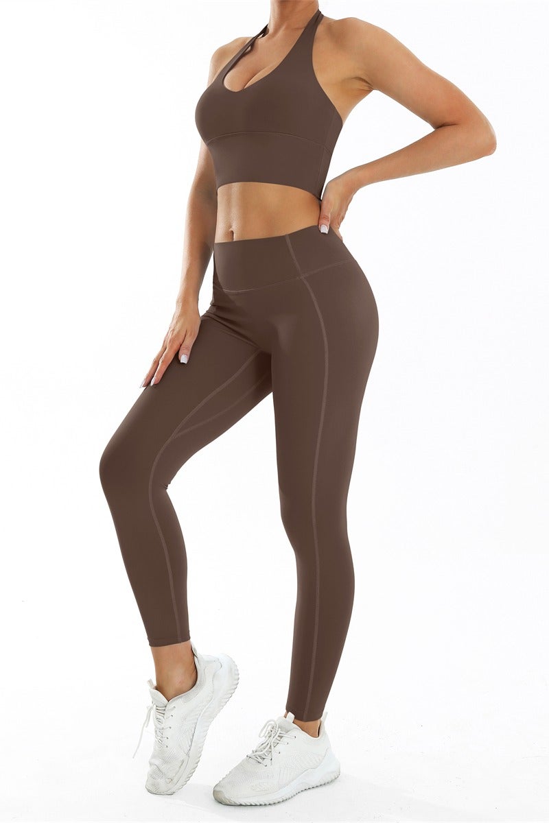 عام اليوغا مجموعة للنساء الصالة الرياضية طماق الرسن الرياضة حمالات الصدر 2 قطعة الصالة الرياضية وتتسابق تجريب دعوى رياضية - Image 2