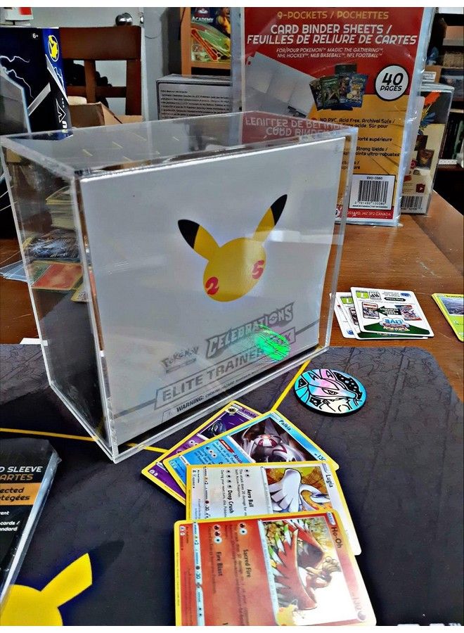 EVORETRO Clear Acrylic Display Case Compatible For Pokemon Elite Trainer Box Uv Resistant Pokemon Etb Protective Case With Sliding Lid(4.0Mm Pack Of 1) - Image 4