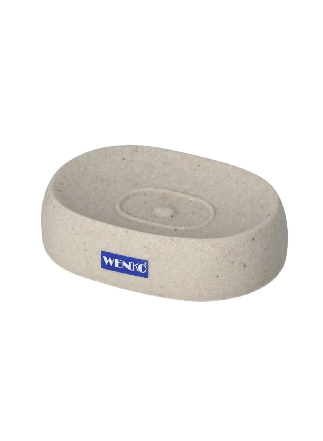 Wenko Puro High Quality Polyresin Soap Dish Beige 3.1 x 12.5 x 8.9 cm 20476100