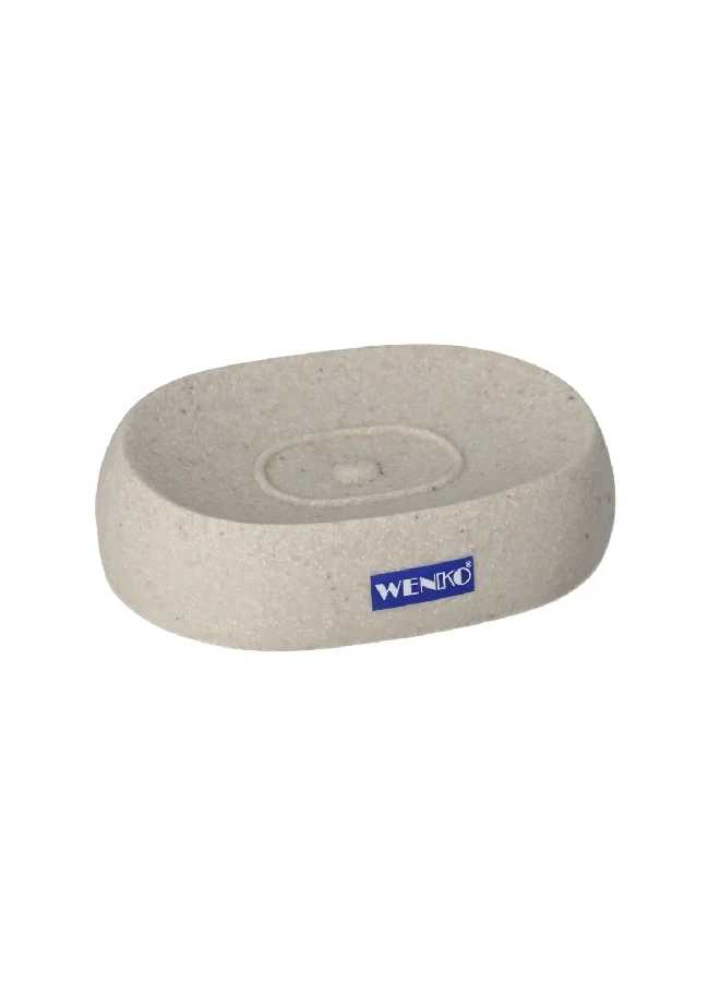 Wenko Puro High Quality Polyresin Soap Dish Beige 3.1 x 12.5 x 8.9 cm 20476100