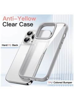 Generic Case for iPhone 16 Pro Max 6.9-Inch, Shockproof Phone Bumper Cover, Solid Color Matte TPU Frame, Anti-Scratch Clear Back (Titanium)  - Image 2