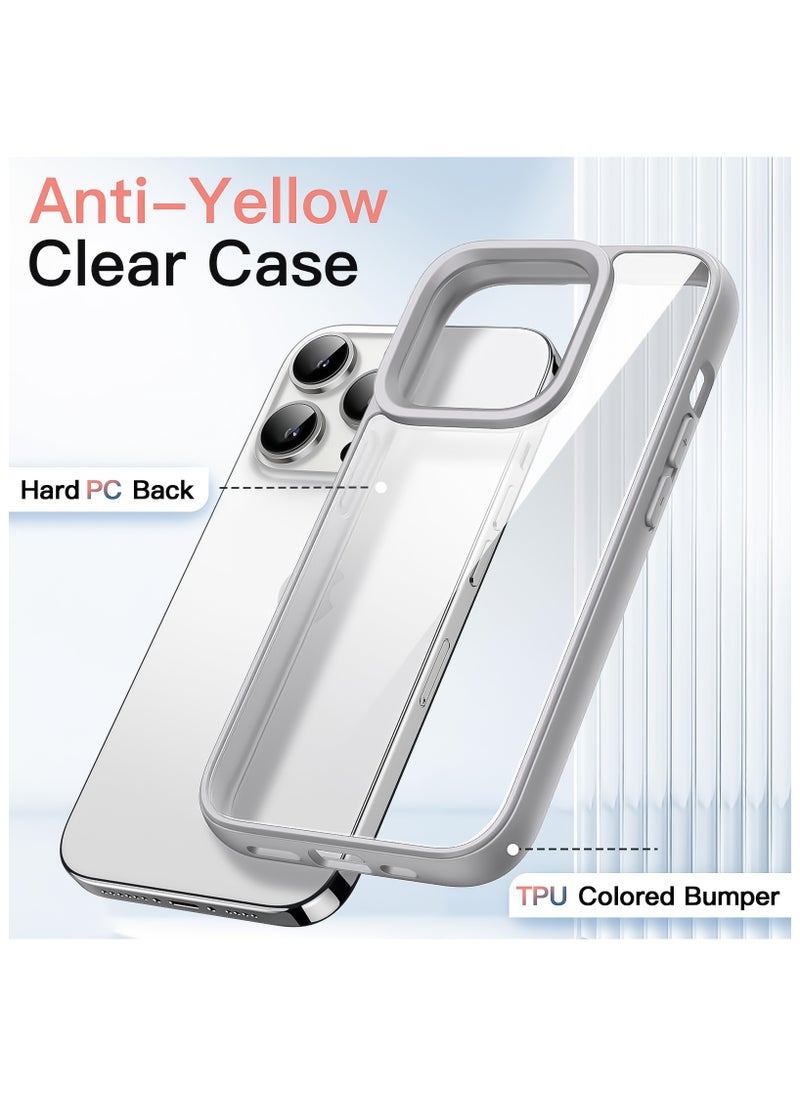Generic - Case for iPhone 16 Pro Max 6.9-Inch, Shockproof Phone Bumper Cover, Solid Color Matte TPU Frame, Anti-Scratch Clear Back (Titanium) - Image 1