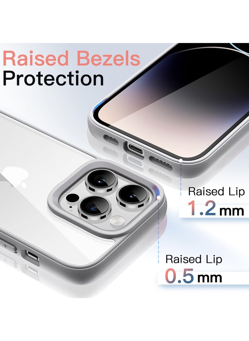 Generic - Case for iPhone 16 Pro Max 6.9-Inch, Shockproof Phone Bumper Cover, Solid Color Matte TPU Frame, Anti-Scratch Clear Back (Titanium) - Image 1
