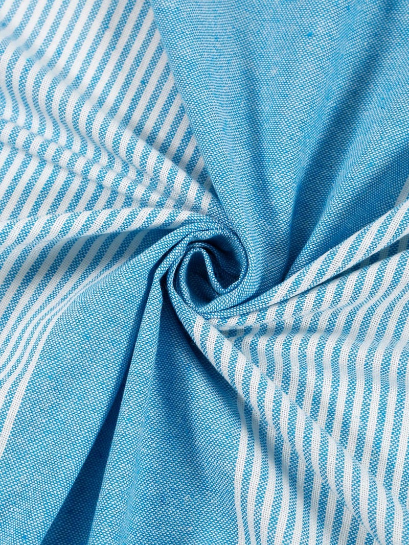 Värde 210 TC Cotton Double Bedsheet with 2 Pillow Cover | Handloom Bedsheets for Double Bed | Handmade Bedsheet | Double Bedsheet for Summer | Breathable Size 90X100 Inches (Hippie Blue) - Image 4