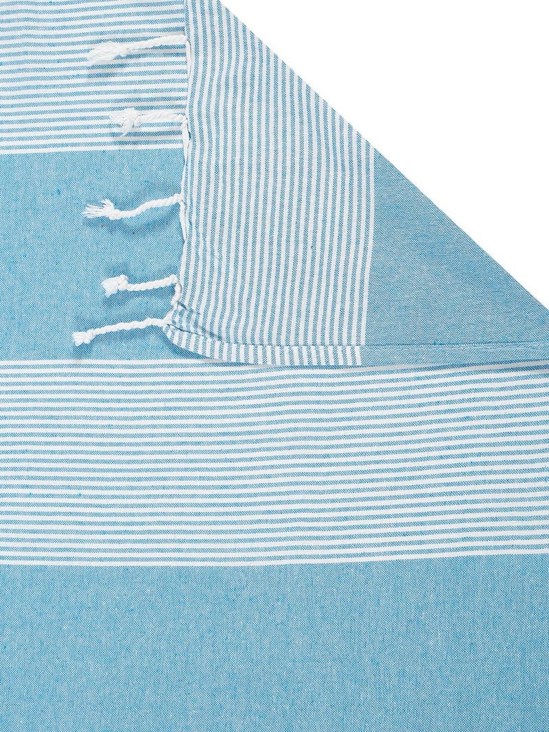 Värde 210 TC Cotton Double Bedsheet with 2 Pillow Cover | Handloom Bedsheets for Double Bed | Handmade Bedsheet | Double Bedsheet for Summer | Breathable Size 90X100 Inches (Hippie Blue) - Image 5