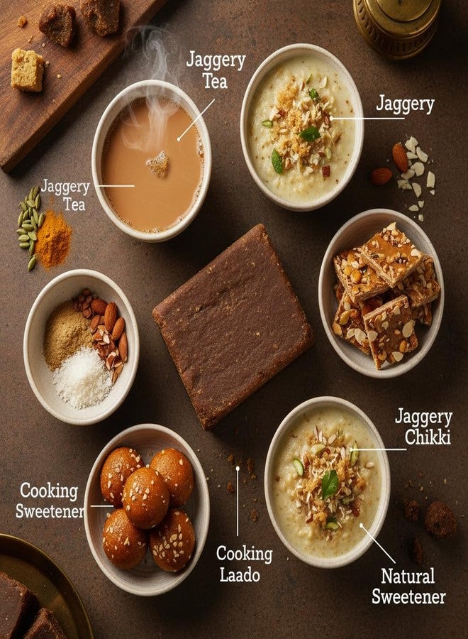 Chingoor Organic Style Jaggery | Handmade Traditional Gud | No Chemicals or Preservatives | Healthy Sweetener (2 Kg) - Image 2