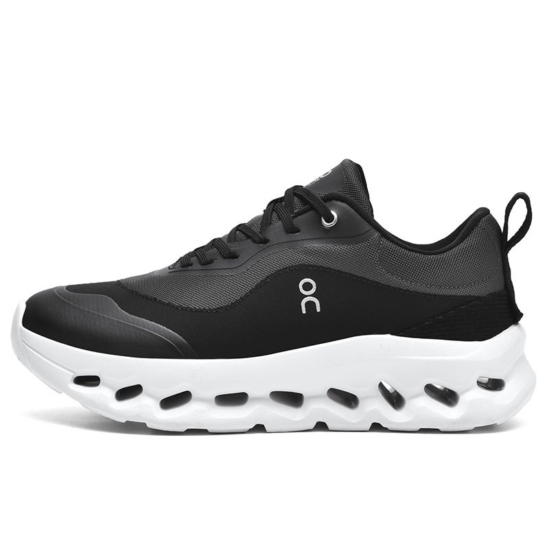 Versatile Comfortable Mens Running Shoes High Street Outdoor Trendy Fashionable Casual Lightweight Soft Sole Anti-Shock Black and white 