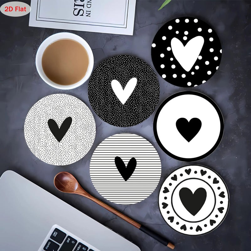 Set Of 6 Heart Shaped Wooden Coasters Heat Resistant Model A3166 - Image 4