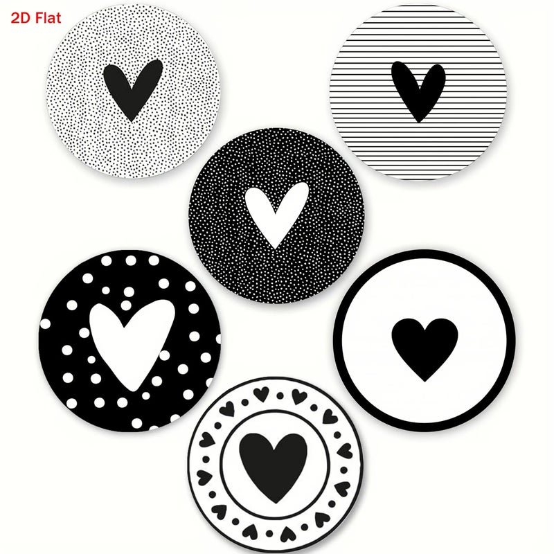 Set Of 6 Heart Shaped Wooden Coasters Heat Resistant Model A3166 - Image 1