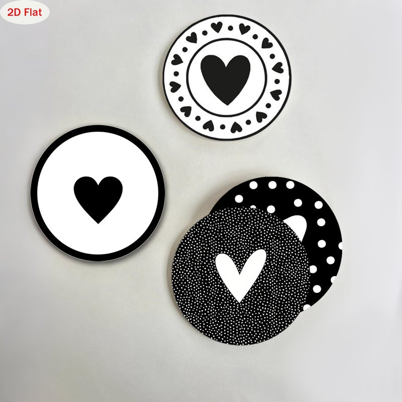 Set Of 6 Heart Shaped Wooden Coasters Heat Resistant Model A3166 - Image 3