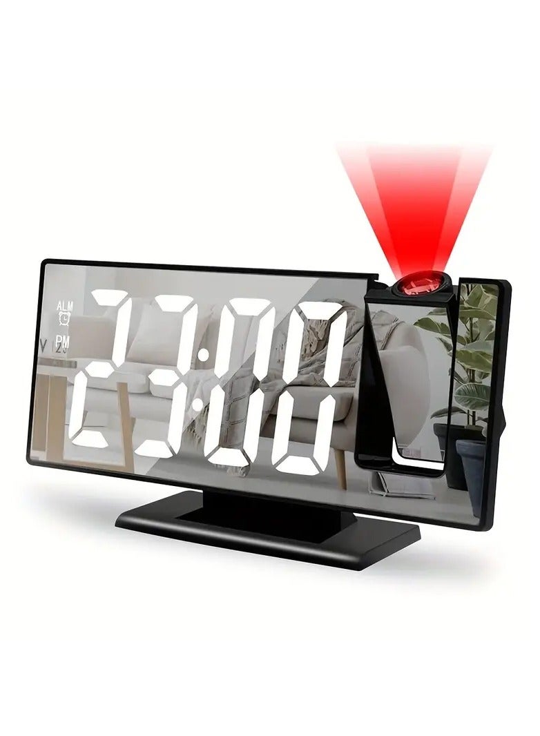DubaiGallery Digital Alarm Clock, Electronic Mirror Clock with LCD Screen USB Charging Energy Saving Auto Dimming for Bedroom Office  - Image 3