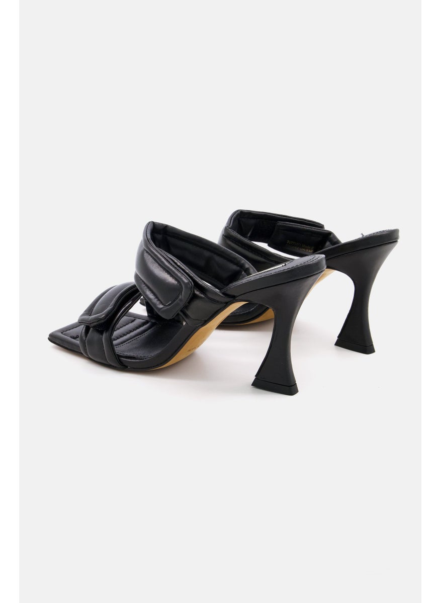 RIVER ISLAND Women Slip On Square Toe Sandal, Black  - Image 2