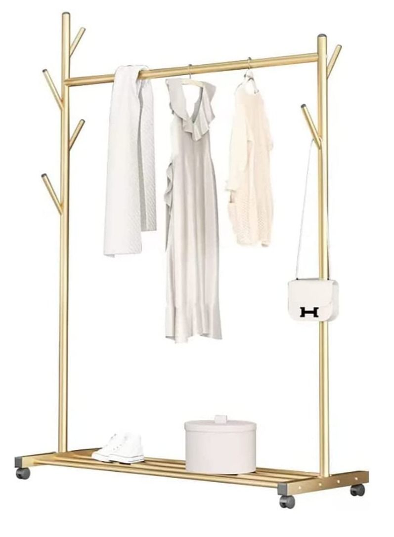 Modern Garment Rack, Clothes Rack Retail Display Clothes Hanger Stand, Freestanding Garment Rack, Easy Assemble Clothing Rack (Gold 1.2m)