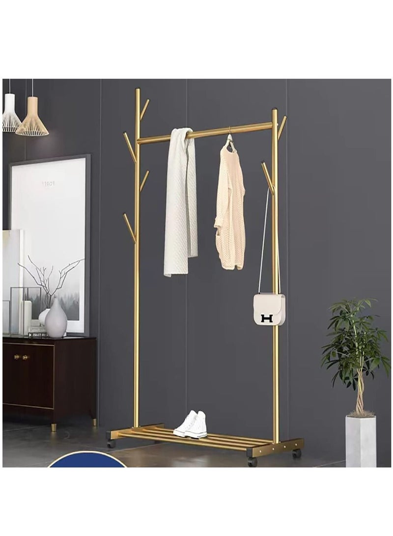 Modern Garment Rack, Clothes Rack Retail Display Clothes Hanger Stand, Freestanding Garment Rack, Easy Assemble Clothing Rack (Gold 1.2m)